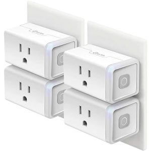 TP‑Link Kasa Smart Plug HS103P4 – 4‑Pack, 15 A, Works with Alexa & Google